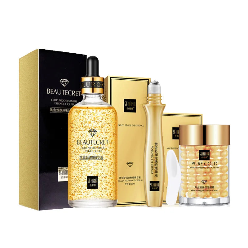 Skincare Set 24K Gold Niacinamide Face Serum Anti Ageing Skin Products