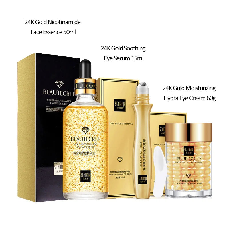 Skincare Set 24K Gold Niacinamide Face Serum Anti Ageing Skin Products