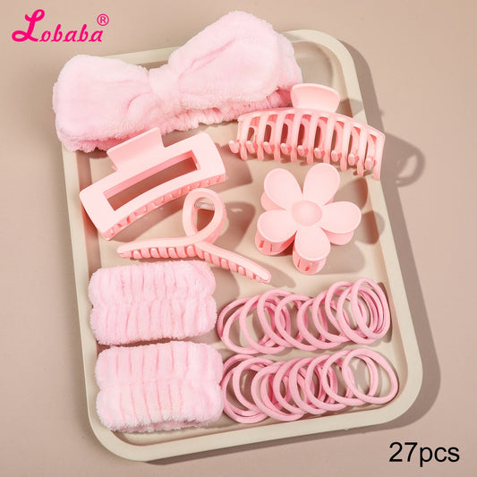 27Pcs Spa Headband Wristband set